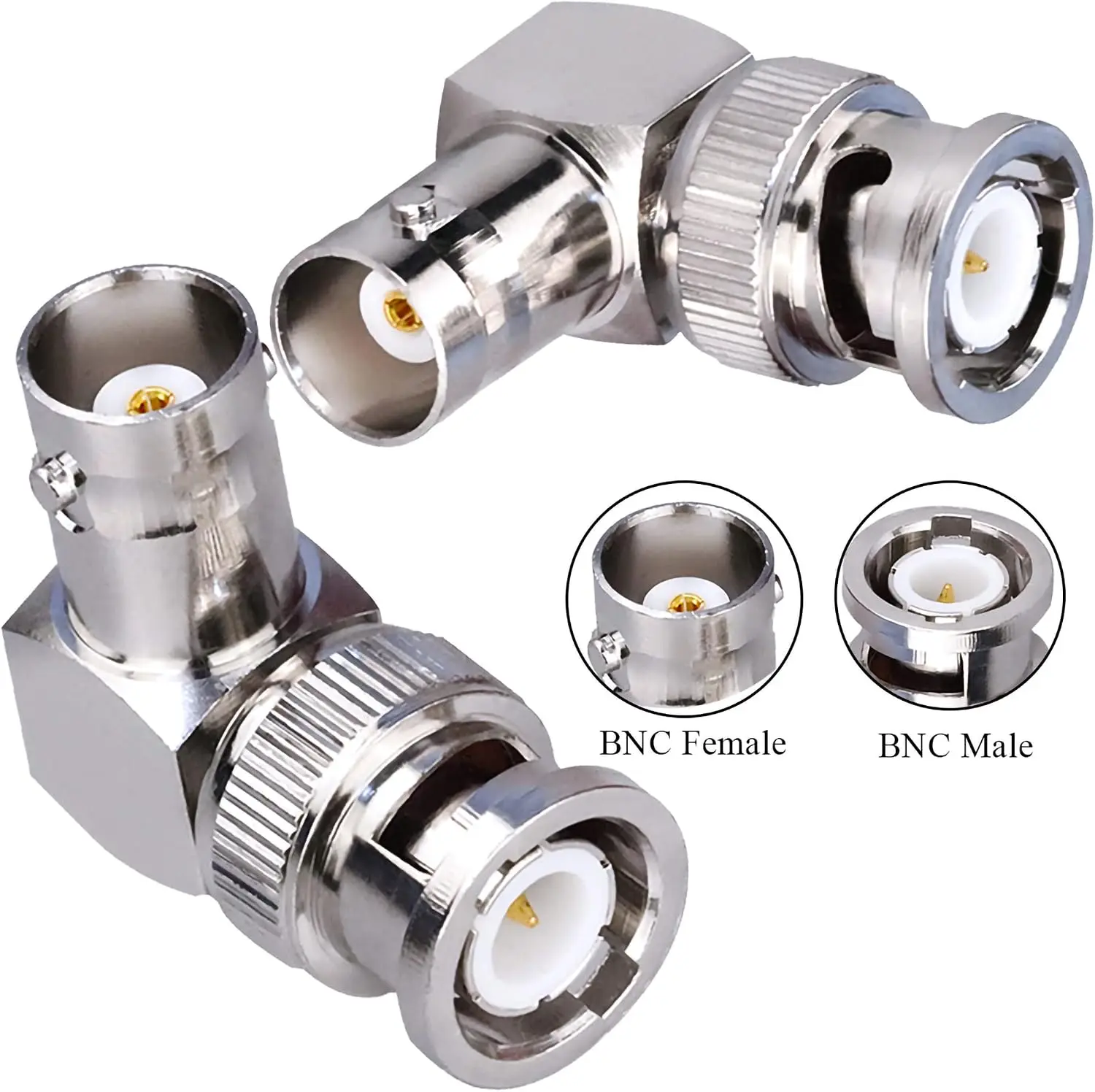 5PCS Male To Dual Female T-Type Coaxial Splitter Adapter for Security System Coaxial Cable Wireless Device