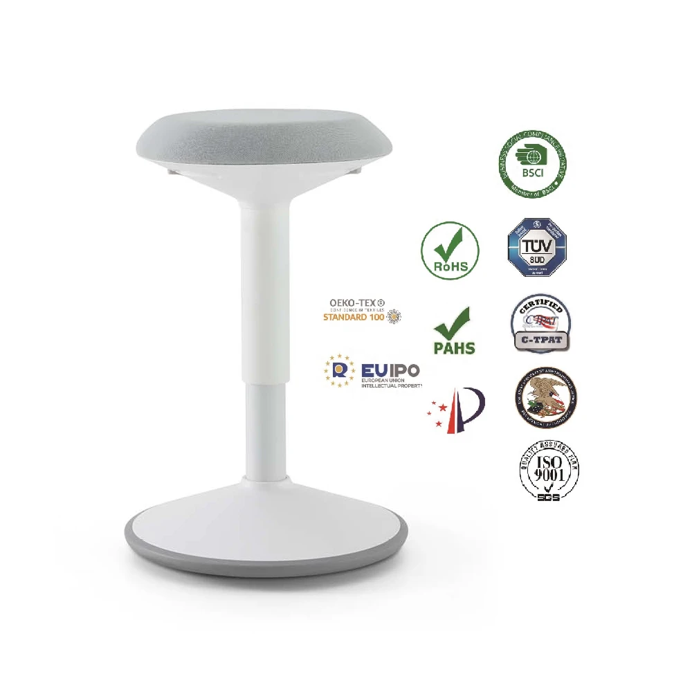 Ergonomic Korean Small Size Custom Logo Cheap Retailor Club Gas Lift Office Stool for Standing Desk Salon Wobble Stools