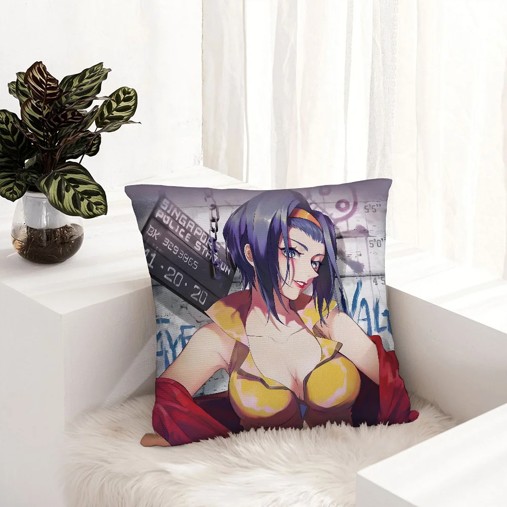 Anime C-Cowboy B-Bebop Pillow Case Plush Fabric Soft  Pillowcase Double Sided Print   Cushion Cover Throw Pillow Cover