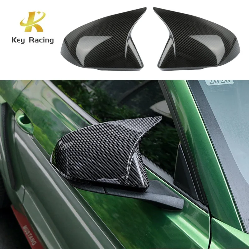 Car Rearview Mirror Cover For Ford Mustang 2009-2022 Ox Horn Style Rear View Mirror Cover Accessoires Extérieur