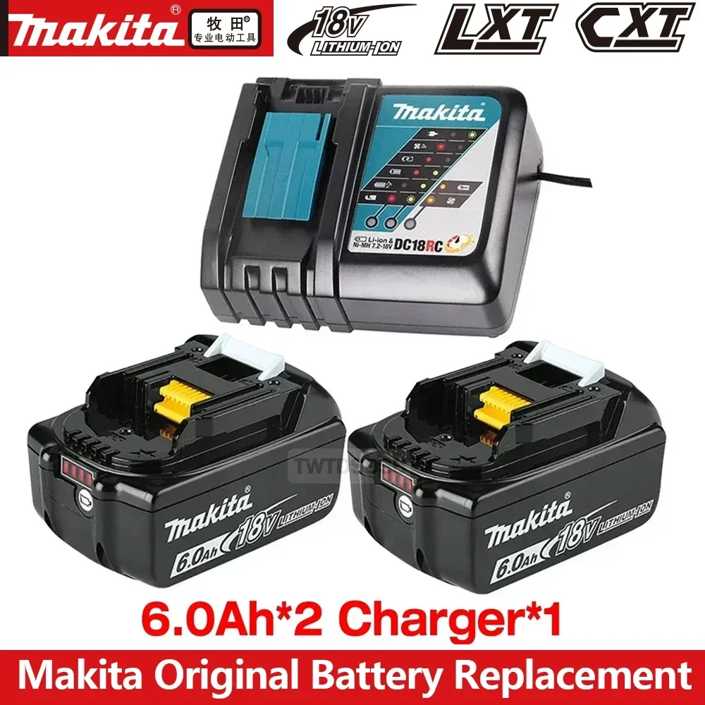 Genuine Makita 18V 6A Rechargeable Lithium Ion Battery With Battery indicator For Makita BL1830 BL1840 BL1850 Power Tool Battery