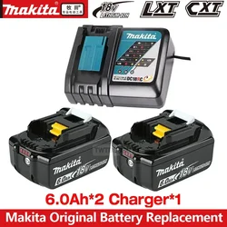 Original Makita 18V 6A wiederaufladbarer Lithium-Ionen-Akku mit Batterieanzeige für Makita BL1830 BL1840 BL1850 Elektrowerkzeug-Akku