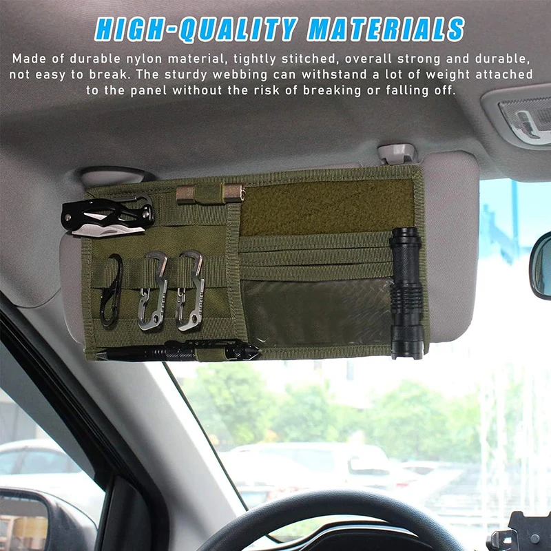 Tactical MOLLE Vehicle Sun Visor Organizer Panel CD Storage Bag Car Truck Auto Accessories Holder EDC Tool Pouch Storage Bag