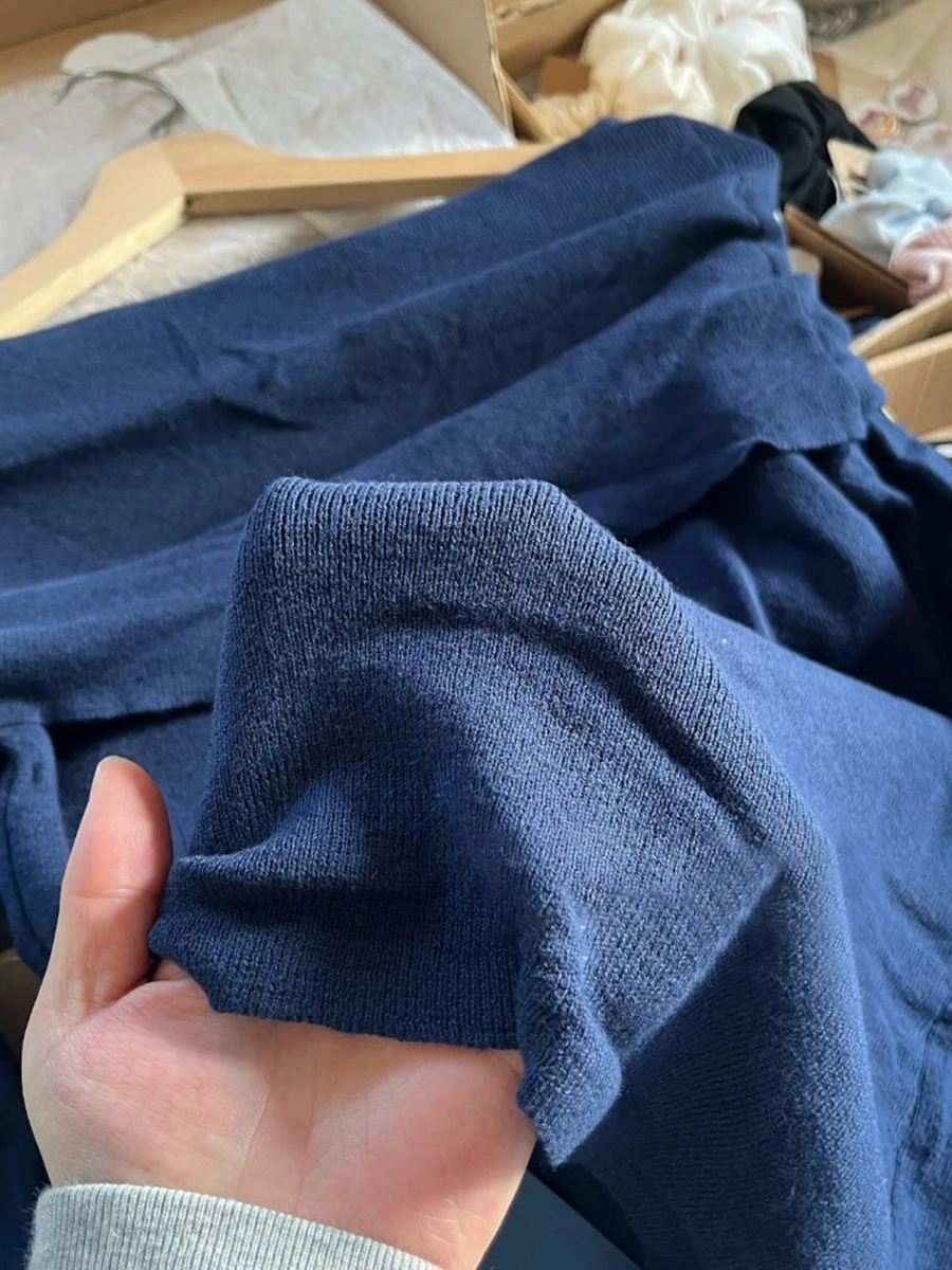 New Navy Knit Long Sleeve T-shirts Women Sexy Slash Neck Solid Simple Slim Cotton Tees Vintage Casual Preppy Style T Shirt Y2k