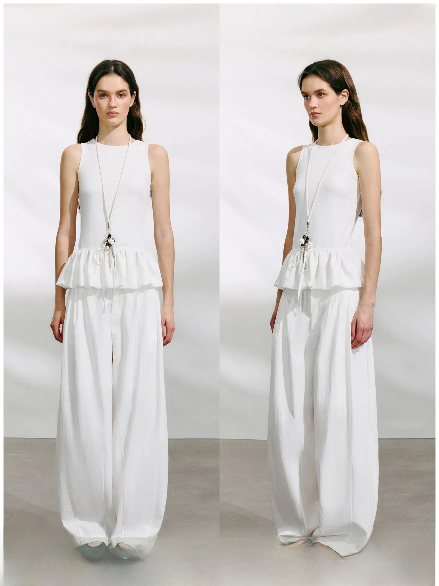 

White Knitted Slim Fit Vest Top Blooming Hem Cloudlike Elastici T While Away Ladies Summer Basic Color