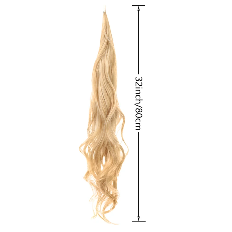 Synthetic Hair Extension Long Layered Wavy Ponytail Blonde Pony Tail Flexible Black Hair Wrap Ponytails Hairpieces
