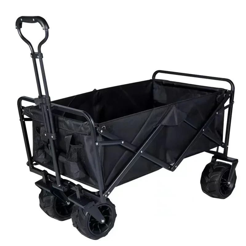 

Hand-Held Outdoor Folding Camping Trolley Double Brake Wheel Design Convenient Wide Wheel Camping Trolley Camp Car