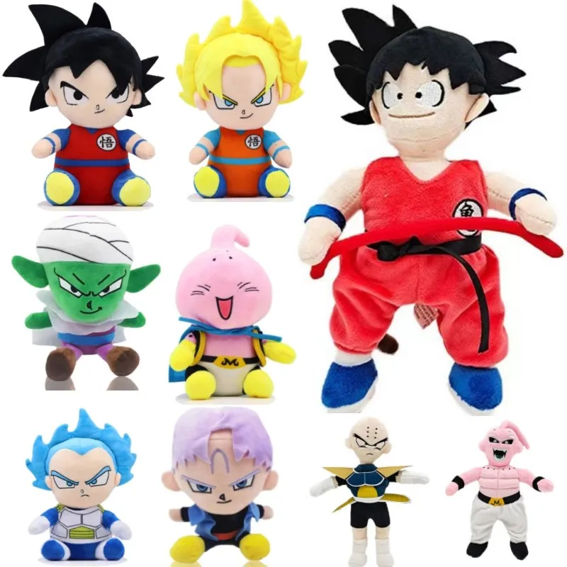 Newest Dragon Ball Plush Stuffed Toys Saiyan Goku Vegeta Buu Cartoon Japan Anime Figure Doll Baby Birthday Gifts Home Decor