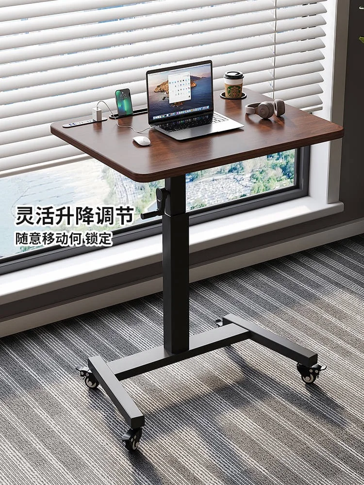 

Adjustable Height Computer Desk, Movable Small Writing Desk, Home Study and Office Desk, Standing Workstation for Home Use