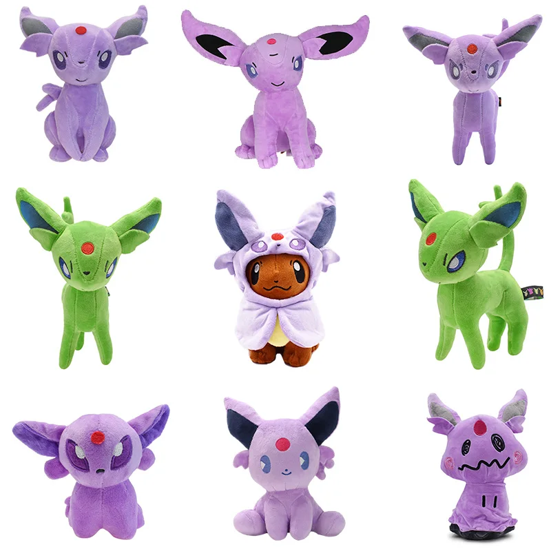 

Pokemon Espeon Plush Toy Eevee Mimikyu Cos Espeon Shiny Green Purple Espeon Soft Stuffed Dolls Japanese Hot Anime Souvenir Gifts