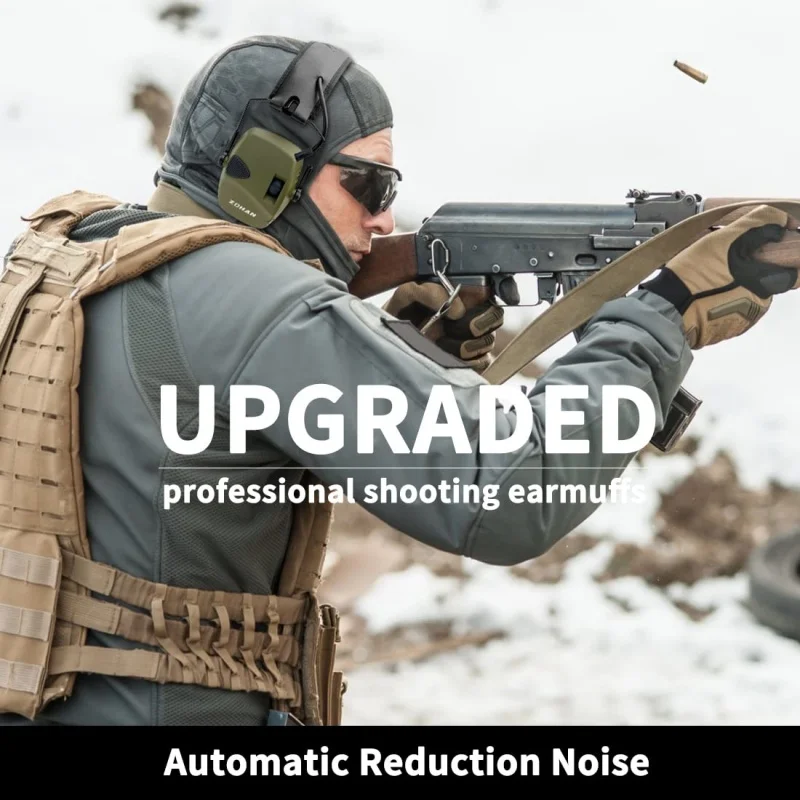 ZOHAN 3Pcs Shooting Electronic Earmuffs Noise Reduction Hearing Protection Professional Ear Protection for Hunting Moving Gift