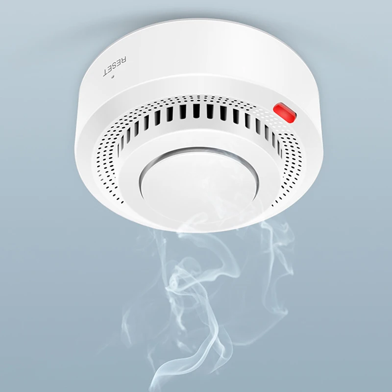 1Pc Smoke Detector Sensor Smart Fire Alarm Monitor Sound Alert Home Security Work