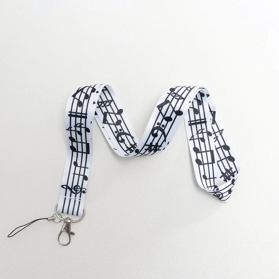 Musical Notes Lanyard for Keys with ID Card Holder
