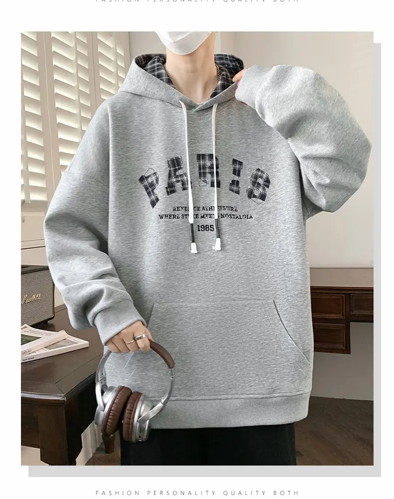 Modische Herren Casual Baumwoll-Hoodies Frühling Herbst Sport Outdoor Kapuzenpullover Streetwear Pullover Jugend Top Hoody Kleidung – Detail 14