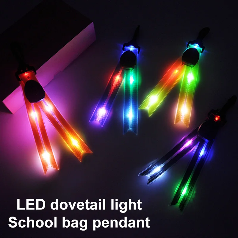 LED Luminous Backpack Warning Light Outdoor Cycling Running Night Safety Warning Signs Camping Trip Party Bag Hanging Pendants