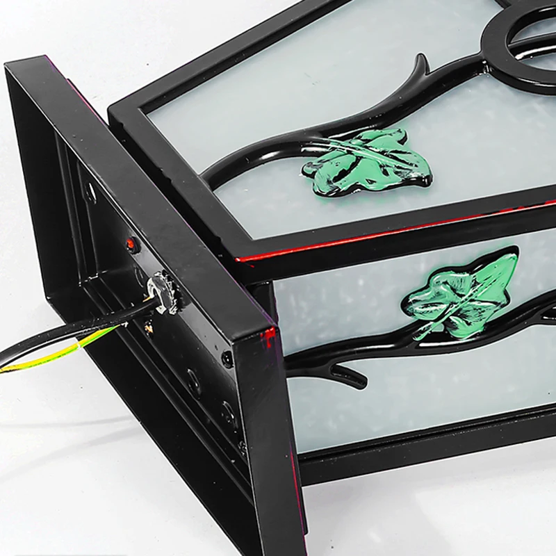 Outdoor Black Tree Rattan House Sunshade Post Lamp Landscape Corridor Porch Path Post Lamp Post Post Lamp Home Engineering