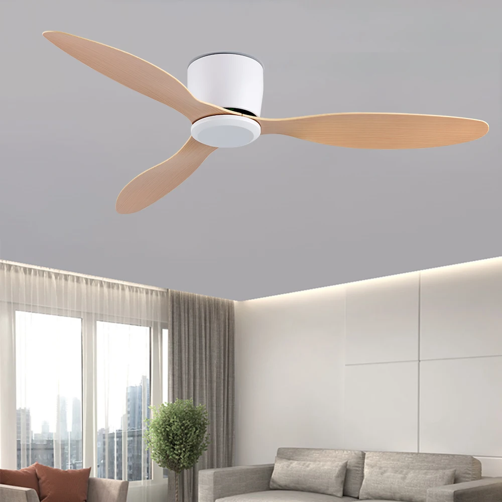 IRALAN Ceiling Fan with Remote Control without Light, Modern Reversible DC Motor for Patio Bedroom Farmhouse