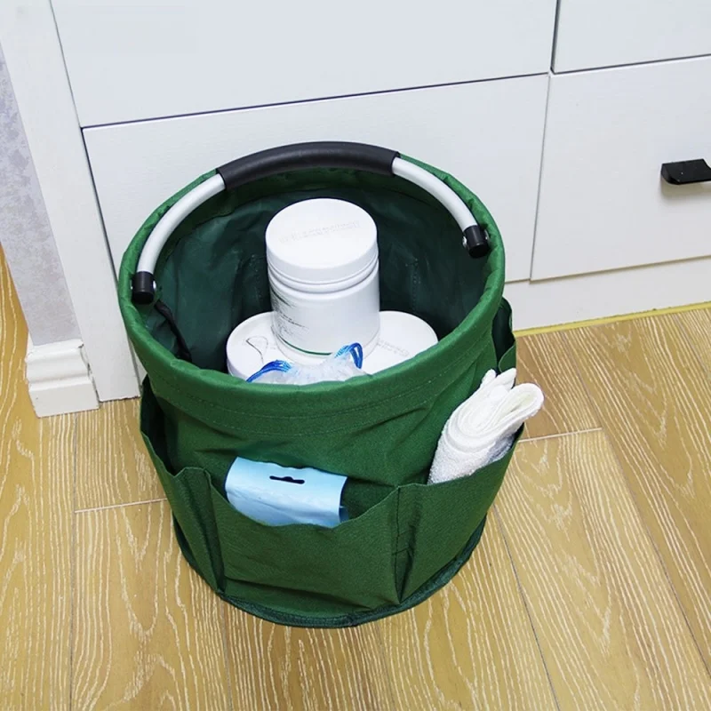 

17L Large Storage Organiser Bag Folding Basket Picnic Tote Outdoor Cleaning Caddy with Handle Tool Bag Cleaning Supplies 28*28cm