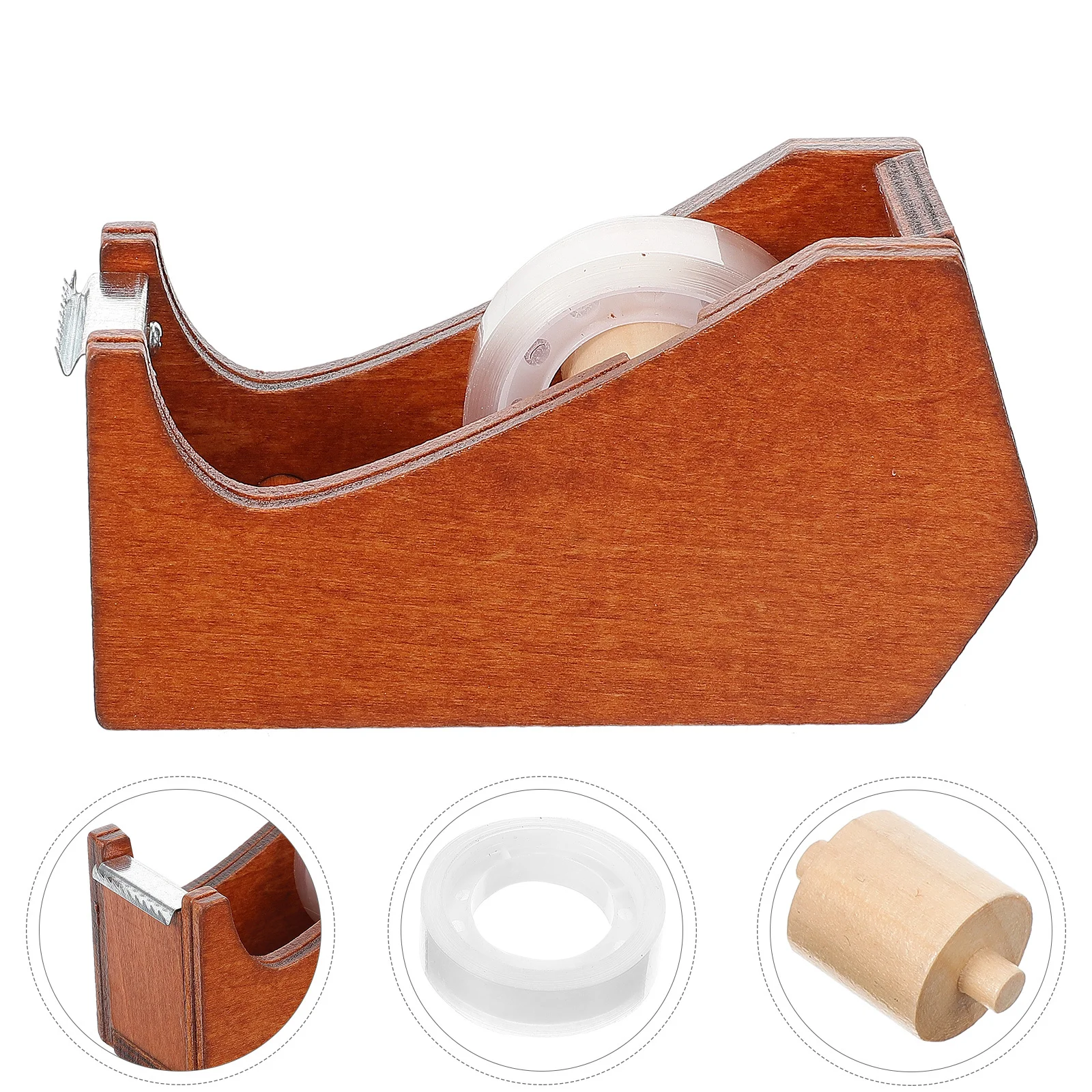 خمر الخشب الشريط موزع منظم مكتب نحت دقيق دائم العملي مكتب استخدام أنيق مظهر الشريط موزعات