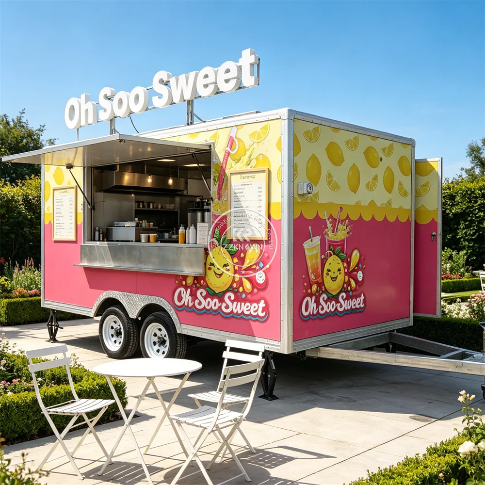 

Street Food Truck Mobile BBQ Burger Trailer Concession Catering Kitchen Truck Custom Food Trailer With Stainless Equipment