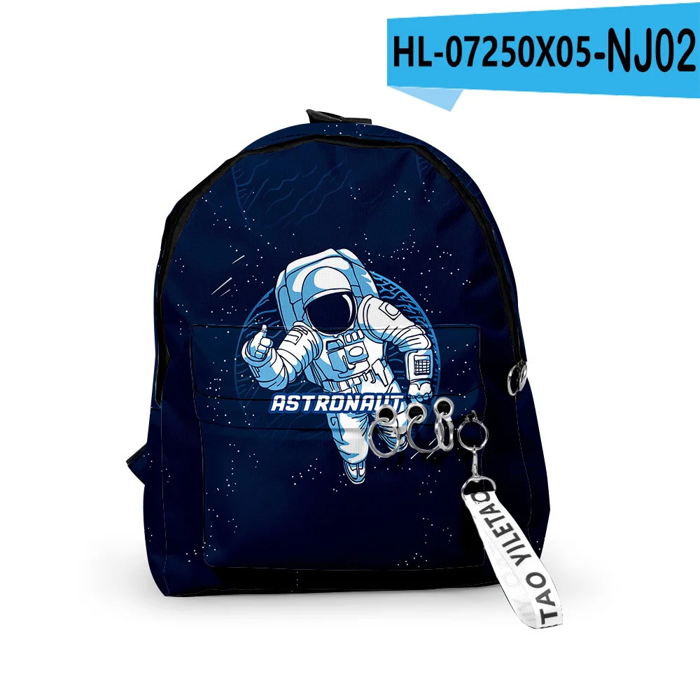 Classic Popular astronaut Backpacks Boys/Girls pupil School Bags 3D Print Keychains Oxford Waterproof Cute Small Backpacks