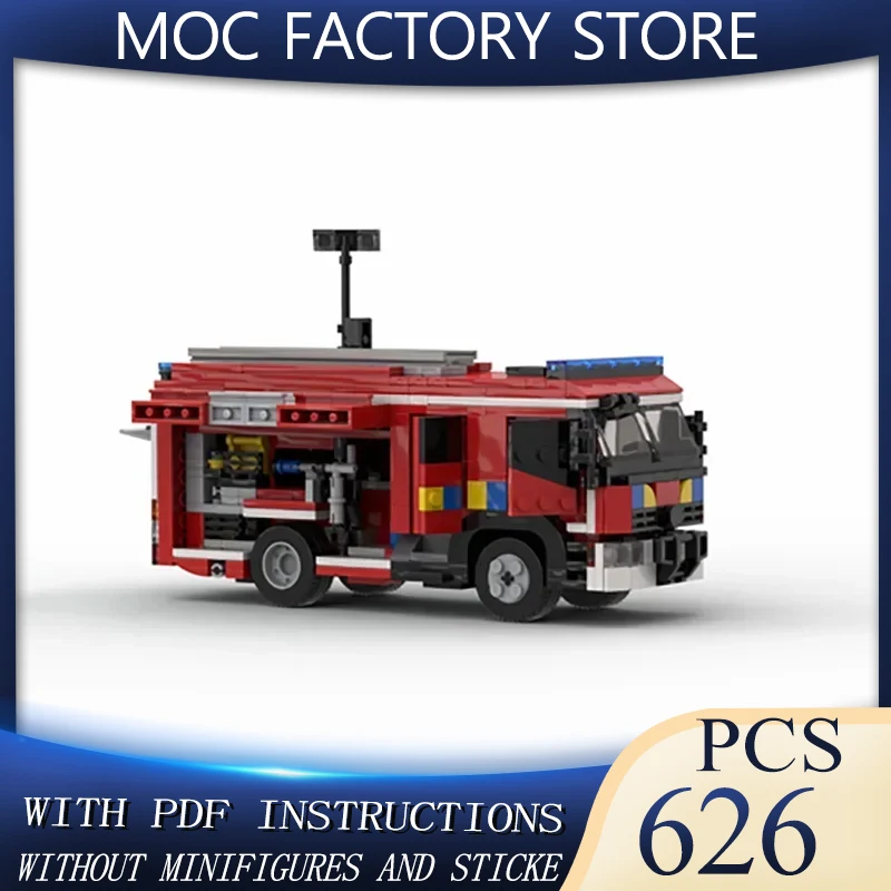

Moc Building Blocks Car Series Belgian Fire Truck Engine Model Technology Brick Brand-name Vehicle DIY Toy For Gifts