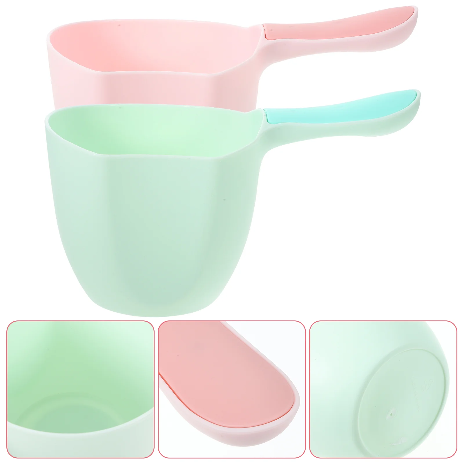 2 Pcs Portable Baby Bucket Bath Tub Filter for Faucet Plastic Garden Water Cup Handle Ladle Watering