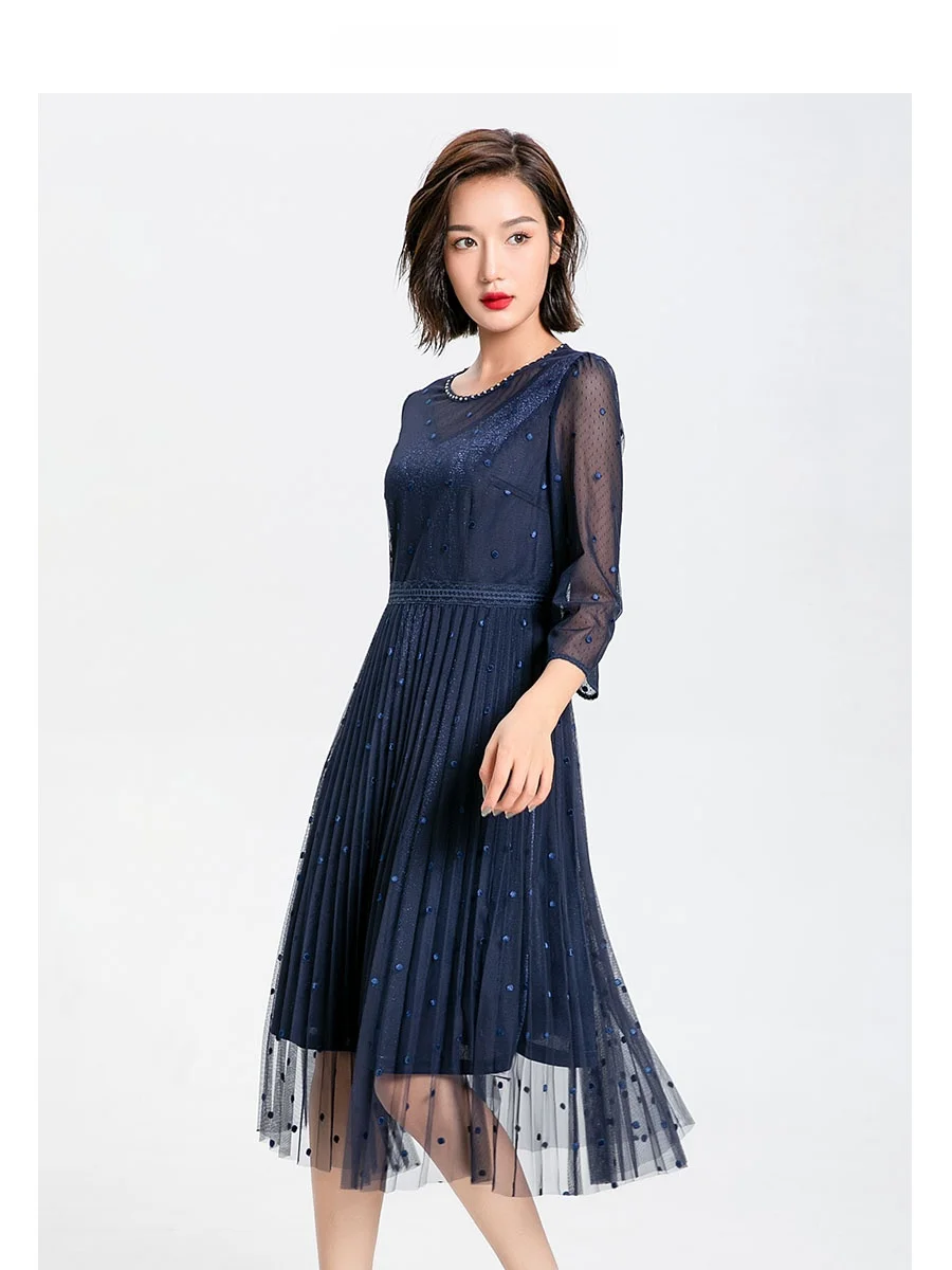 

Ele Mid-Length Dr by ARI HAP Premium Quali Lightweight Summer Faionable Polied Polyester Fiber 00%