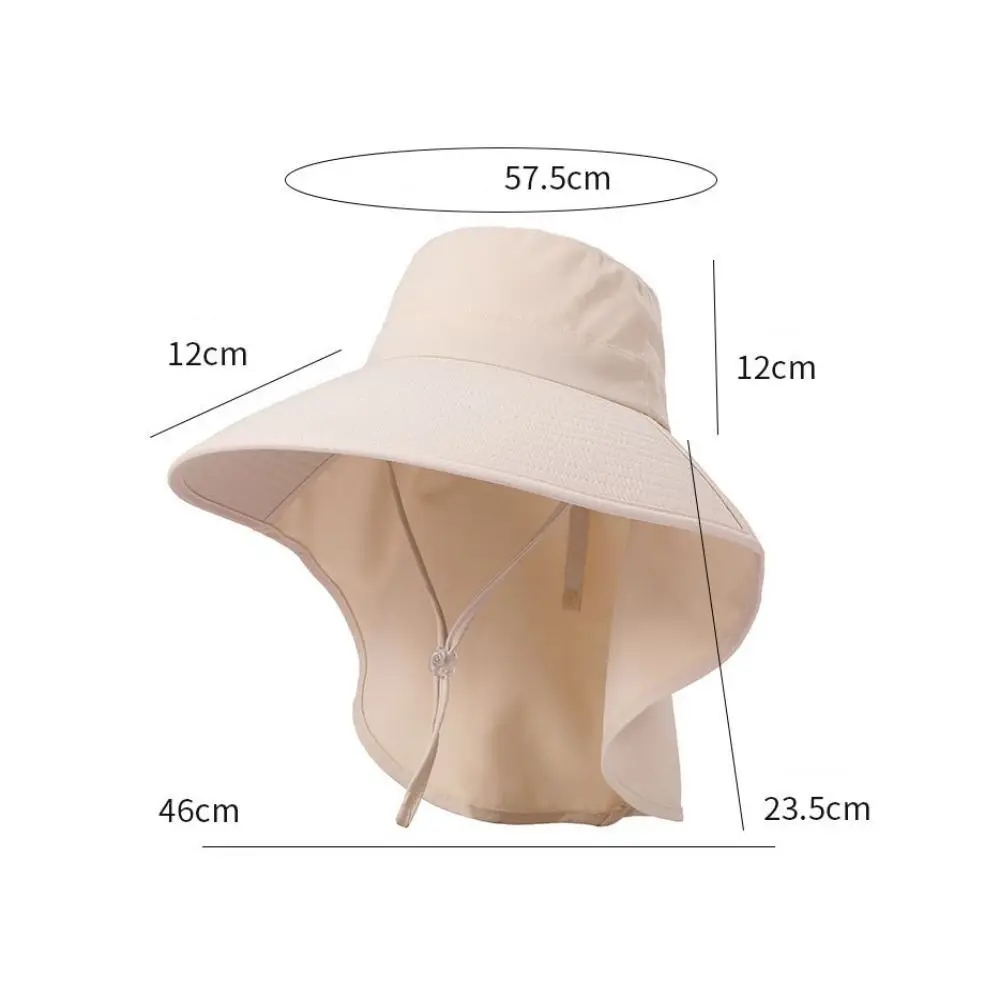 Sombrero de pescador con visera ancha para mujer, gorro con protección solar para el cuello, con protección UV para cola de caballo, 2024