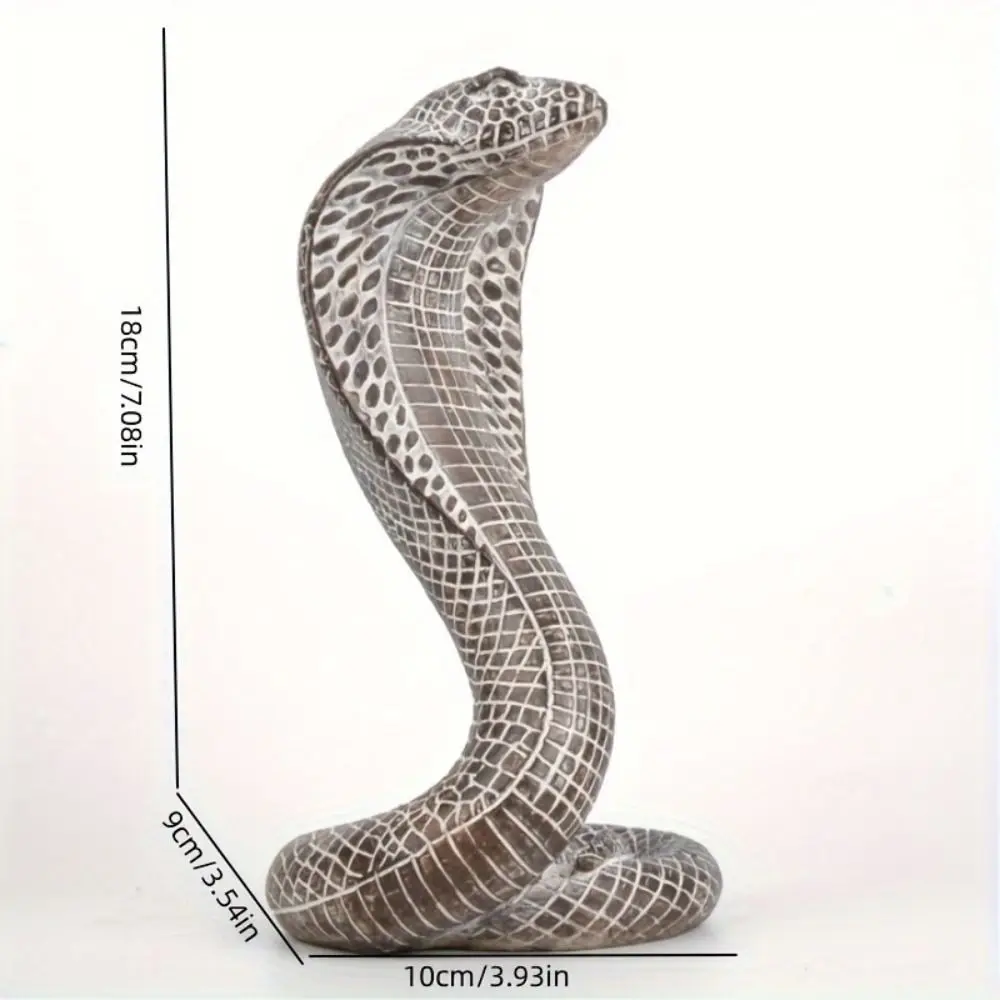 Funny Lifelike 3D Cobra Model Toy Snake Ornament Simulated Cobra Figure Home Decor Scales Animal Simulation Model Halloween