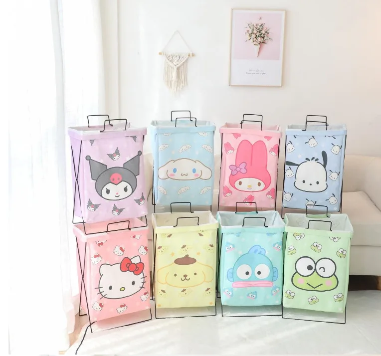 Sanrio Hello Kitty Dirty Clothes Basket Storage Basket Large Capacity Dormitory Household Foldable Waterproof Pant Jacket Basket