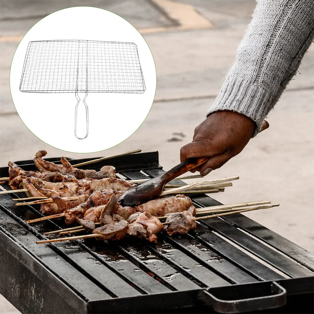 

Grill Basket for Fish and Seafood Foldable Barbecue Rack Portable Picnic Cookware Grilling Baskets Outdoor Grill Accessories Set