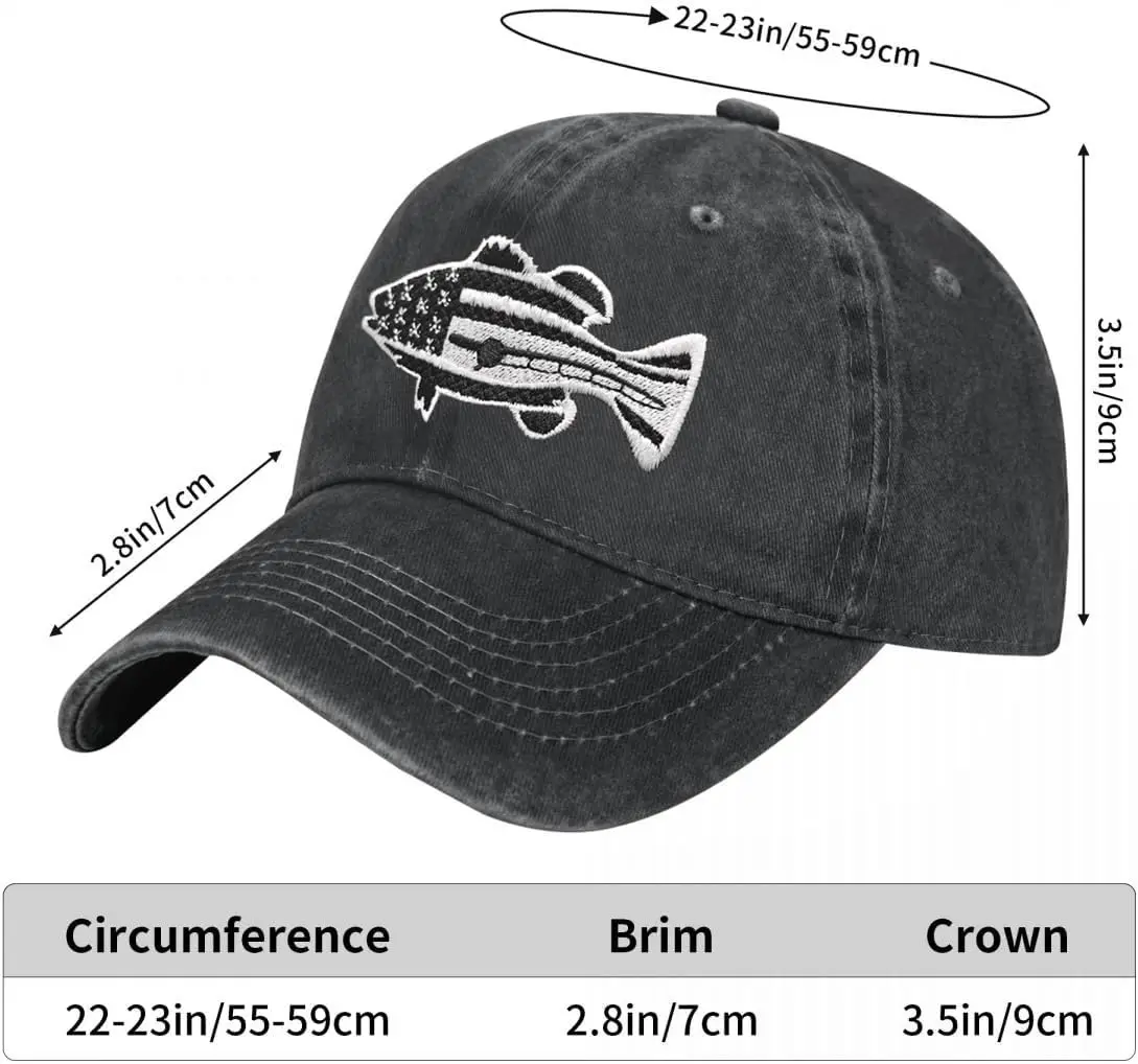 낚시 테마, 낚시 애호가 선물, 남성용 자수 모자 여성 아빠 모자 야구 모자 조정 가능한 남여