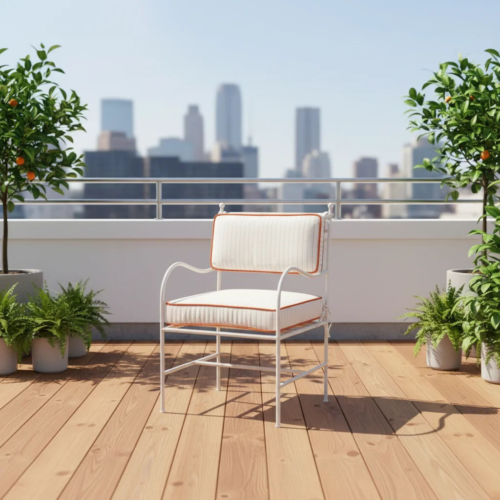 Marine-Grade SUS 304 Stainless Steel Garden Dining Chair Luxury Outdoor Patio Furniture with Waterproof Cushion