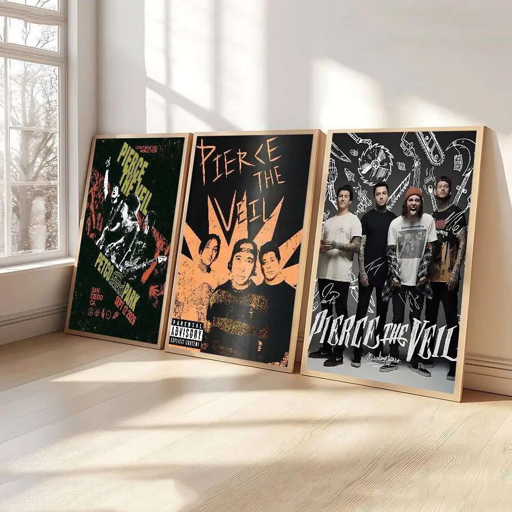 P-Pierce The Veil Band Classic Vintage Posters Vintage Room Home Bar Cafe Decor Nordic Home Decor