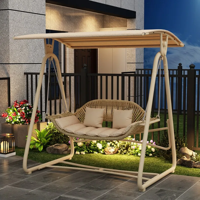 HW-19 Outdoor Courtyard Swing Rocking Chair Garden Villa Reclining Chair Internet celebrity Balcony Double Hammock Hanging Chair