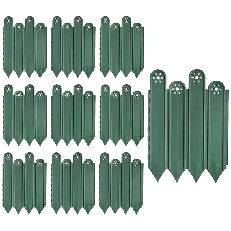 

Garden Edging 10 Pack Flower Bed Edging Borders Decorative Garden Fencing Interlocking Animal Barrier Vegetable Palisade For