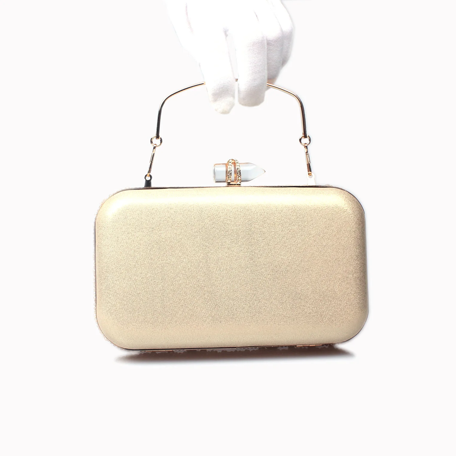 Goldene Kristall-Rotdiamant-Handtasche, Damen-Clutch – Detail 6