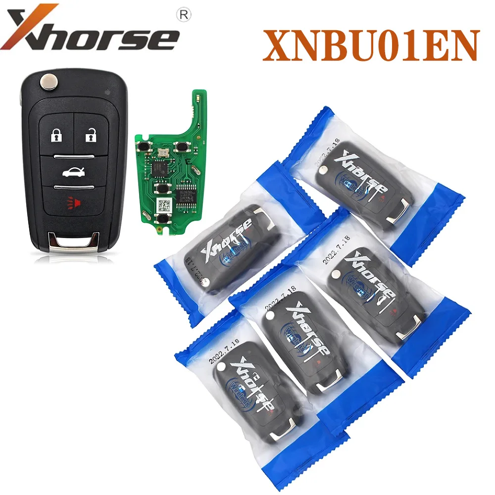 Xhorse XNBU01EN VVDI Wireless Universal Remote Car Key  Flip 4 Buttons for VVDI2 VVDI Key Tool for Chevrolet For Buick Style