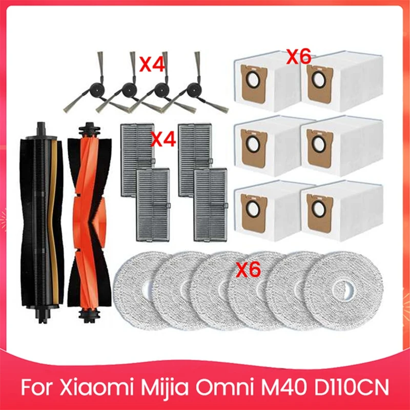 

Для Xiaomi Mijia Omni M40 D110CN вакуумные аксессуары запасные части основная щетка боковая щетка фильтр мешок для пыли ткань для швабры