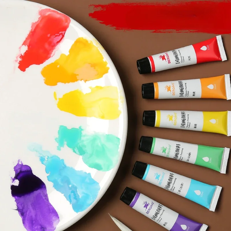 Juego de pigmentos de pintura china, tinta Mineral, peonía, paisaje, suministros de arte, 12/18/24 colores