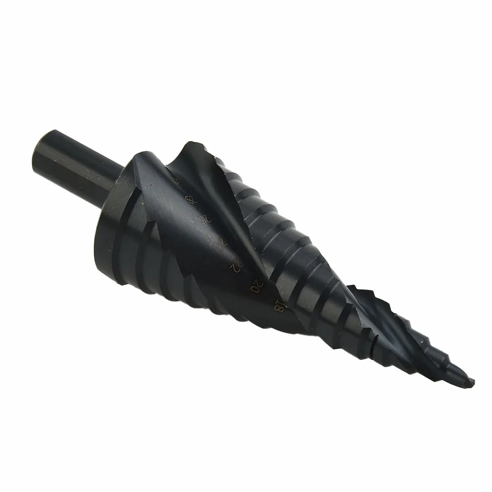 1pc 4mm To 32mm HSS Spiral Step Cone Drill Bit 10mm Triangle Round Handle Metal Hole Cutter  Nitride Coated Drill Accessories