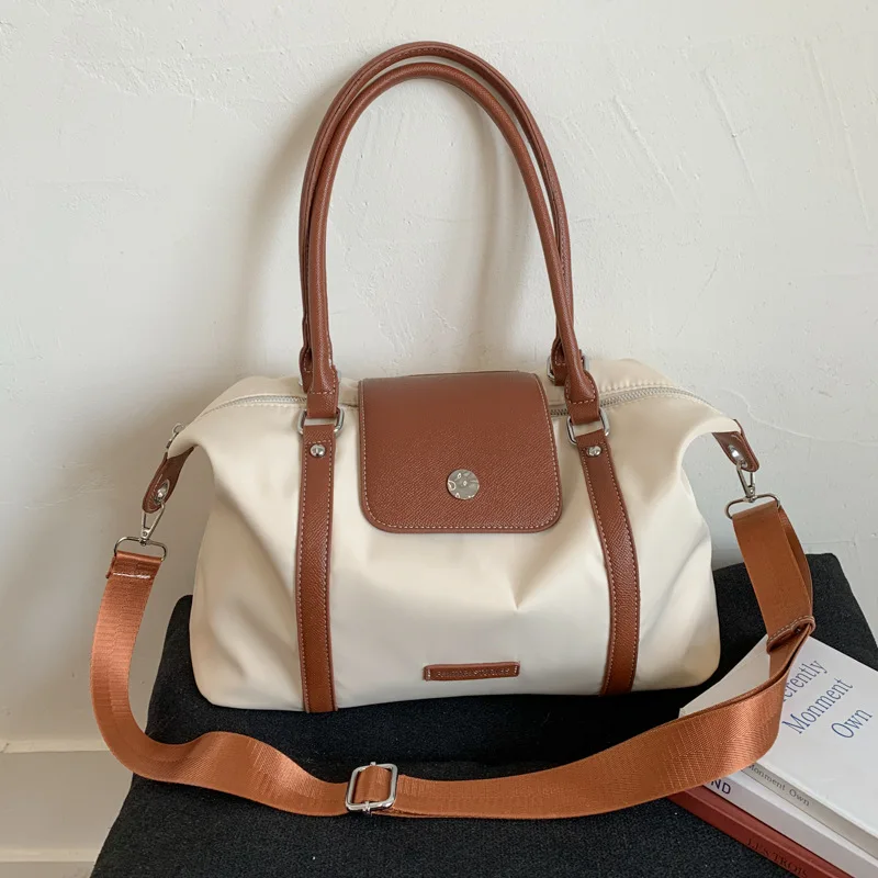 

New Contrasting Color Handbag Women's High-end Texture Large-capacity Shoulder Travel Bag Casual and Versatile