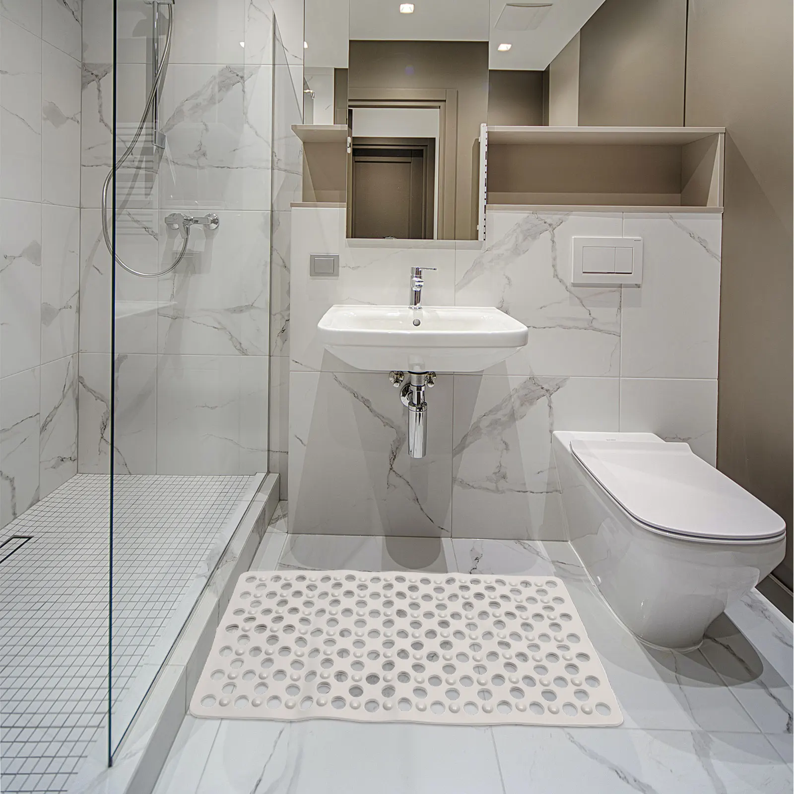 

Non-Slip Floor Mat for Bathroom Exquisite Textured Surface Anti-Skid Shower Mat Multifunctional Home Hotel Use