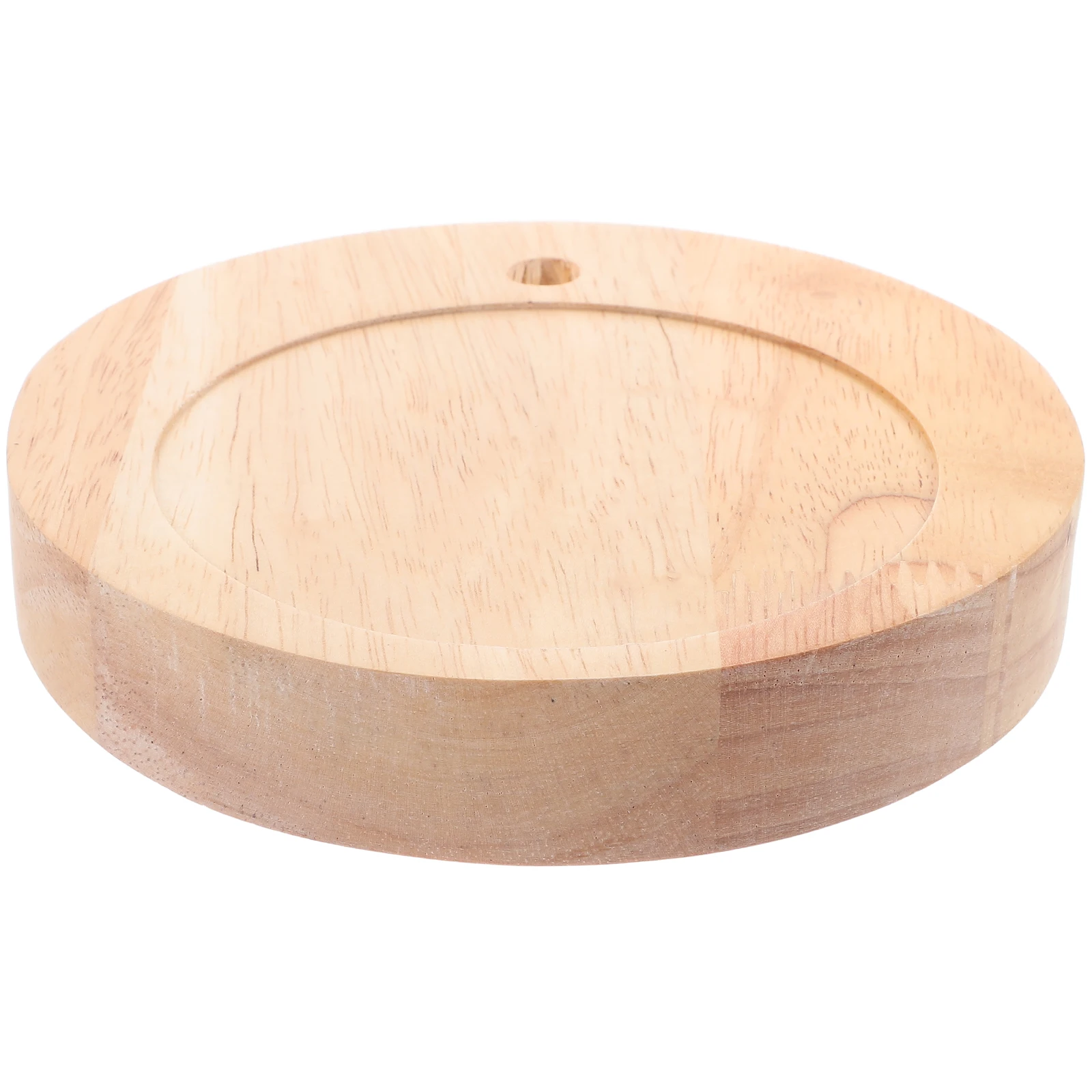 

Wooden Round Solid Table Stand Concave Design Home Bedroom Decor Stable For Diy Projects Wood Display Lamp Base Living Room Wood