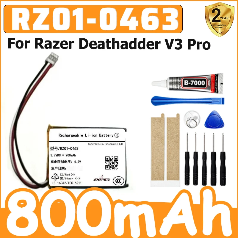 New RZ01-0463 800mAh Battery for Razer Deathadder V3 Pro