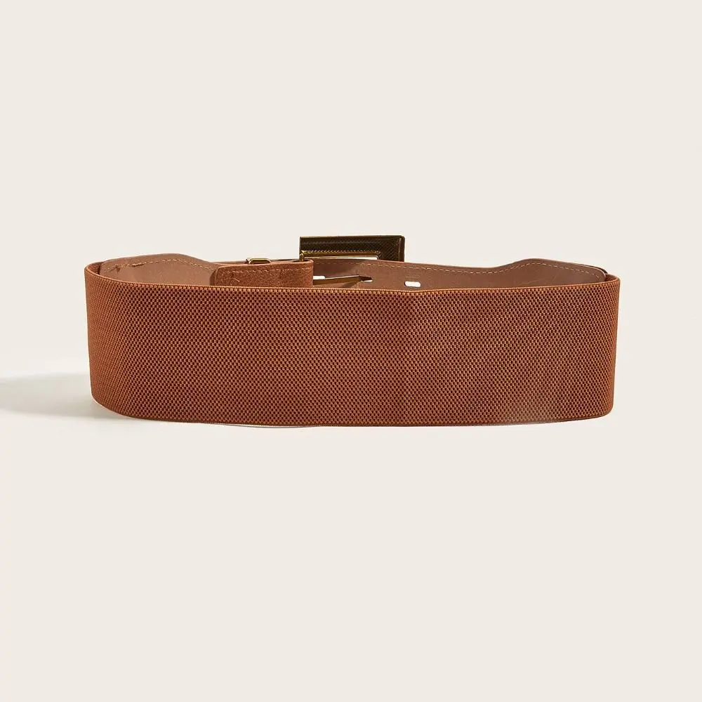 

Fashion Leather Elastic Cummerbunds Solid Color Elastic Corset Belt Slimming Tie Rope Wide Waist Corset Outfits