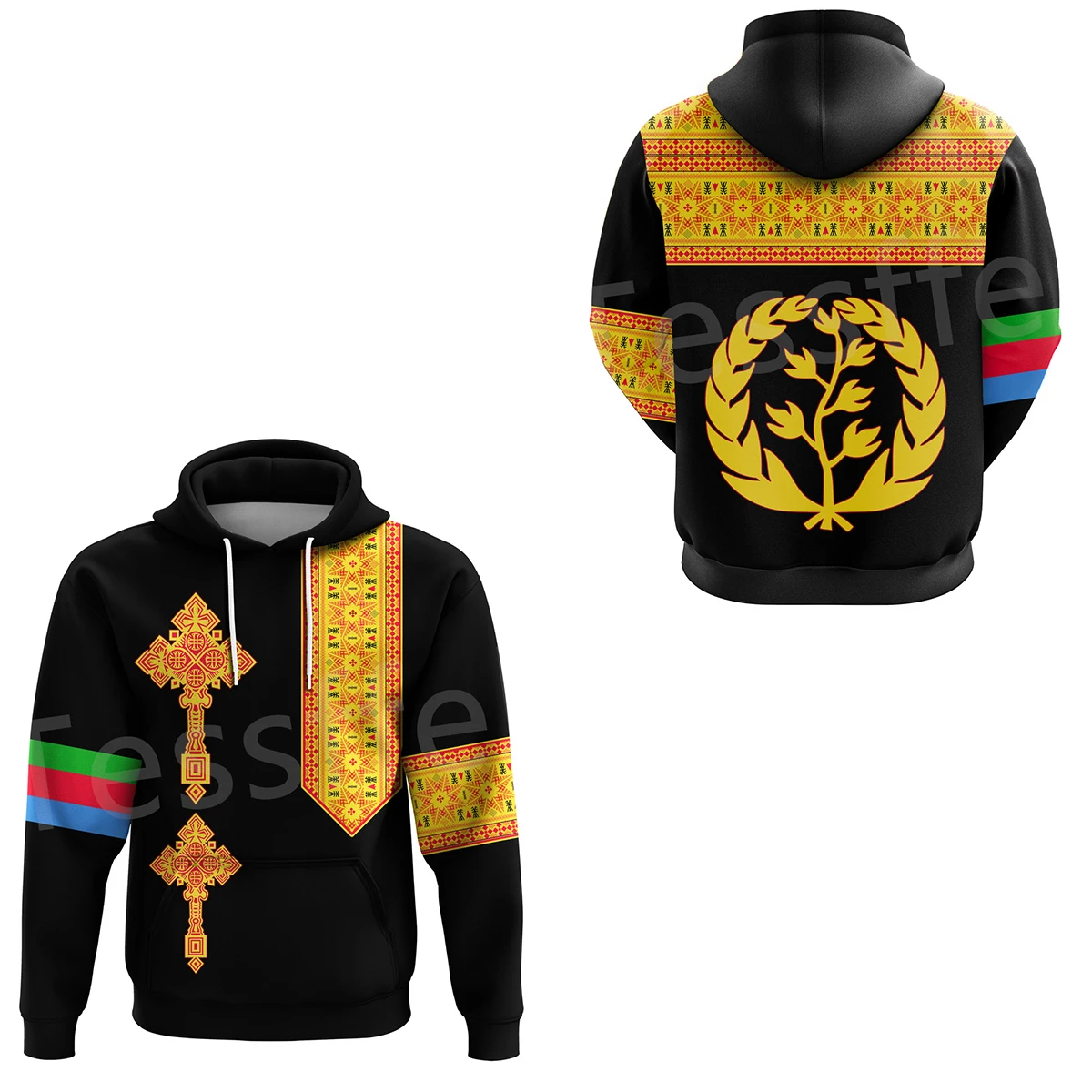 Tessffel NewFashion Black History Africa Country Eritrea Flag Tribe Retro Tracksuit 3DPrint Men/Women Casual Pullover Hoodies A3