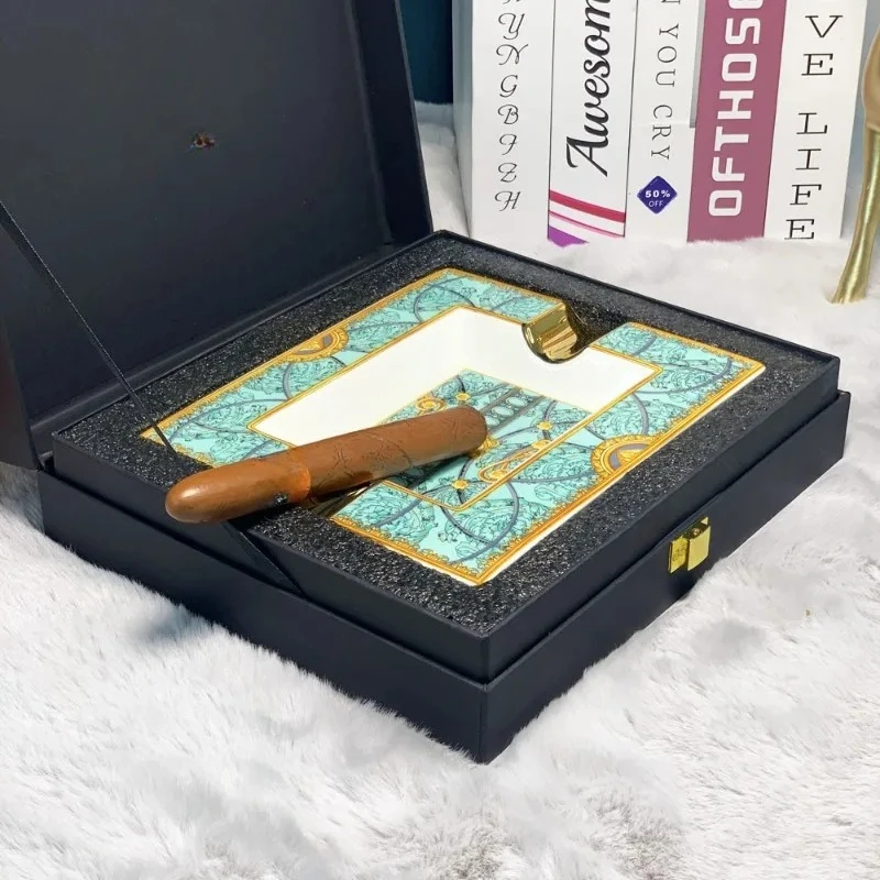 High-end ceramic ashtray, light luxury fashion cigar creative simple trend KTV