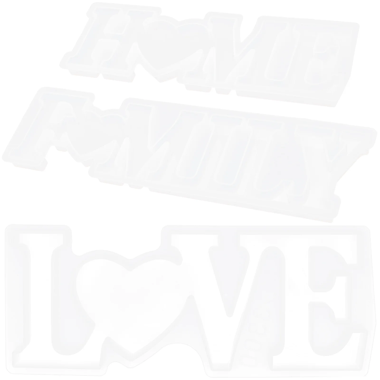 

3 Pcs Epoxy DIY Glue Drop Mold Resin Molds Silicone Crafts Alphabet Mould Letter Moulds